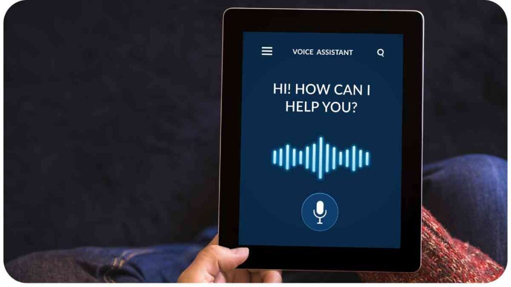 how can a voice assistant help you? (No gender, age, or ethnicity information present)