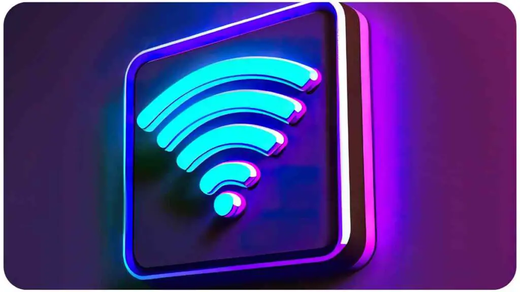 a neon sign with a wifi symbol on it